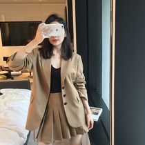  sandro moscoloni autumn and winter 2021 fashion professional blazer small pleated short skirt two-piece set