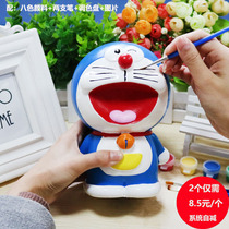  Childrens coloring gypsum doll painting vinyl white embryo Diy handmade piggy bank coloring stall handmade toys