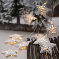 Christmas decorations string lights warm color lights LED light string scene arrangement Christmas tree pendants shop window ornaments