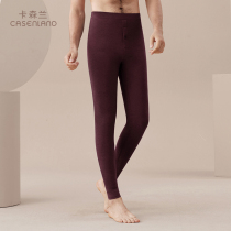 Kassenlan mens warm pants kneecap thickened wire pants cotton wool trousers suede pants for bottom winter tight fall pants men