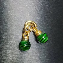 (Antique Home) MURAN malachite pattern O ancient method glass beads earrings do not return do not change