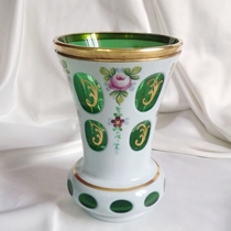 (Antique home) Peter Maiya style Czech Crystal small vase Italy does not return