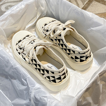 Small White Shoes Woman 2022 New Spring Summer Biscuits Shoes Ins Tide 100 Hitch Canvas Board Shoe Ulzzang Small Crowd Design Feel