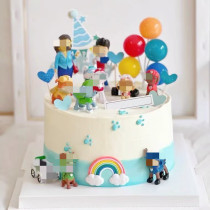 Dog Captain Bakery Cake Decorate Cartoon Puppies Fitting Macaron Balloon Net Red Link Plugin Dress