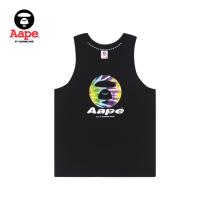 Aape Mens Clothing Spring Summer Alphabet Colored Daced Pattern Ape printed sleeveless sport vest 0722XXG