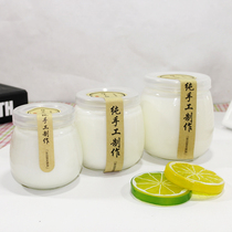 High temperature resistant large mouth 200 chunky glass pudding yogurt bottle with lid double skin milk mousse cup baking mold