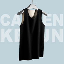 Mens warm vest autumn winter new delsuede sleeveless blouses with velvety and rounded collar without marks and undershirt