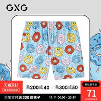 GXG mens beach pants printing trendy swimming trunks can be worn outside the beach shorts sports five-point pants quick-dry