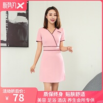 Summer thin short-sleeved beautician work clothes Female hotel reflexology health hall technician professional temperament dress