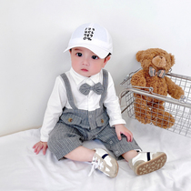 Little Deer Lolo Newborn Baby Net Red Khaed Climbing Suit Baby Clothes Conjoined Clothes Spring Dress Full Moon And Two Turncoats