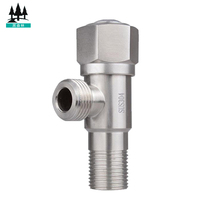 Black Forest 304 stainless steel angular valve water-stop valve triangular valve hot and cold water braided tube toilet tube 9 9