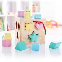 Mon Geometric Shapes Paired Childrens Hexahedron Sesele 1-2-3 Year Old Baby Fine Action Puzzle Toys 0