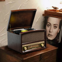 Bluetooth Retro Gramophonic Sound Machine Imitation Ancient Electrogramme Black Gel Record Machine Card With Machine CD Machine Radio