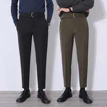 Tide brand 2021 autumn new non-iron drape trousers mens business straight slim small feet 9 points casual pants