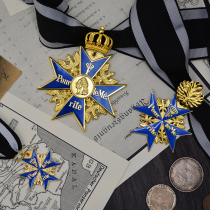 Frederick European Crown Oak Leaf Large Blue Blue Iron Marx Cross Medal of Merit Medal of Courage Badge