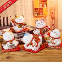Lucky cat small ornaments Ceramic creative gifts Home decoration Japanese piggy bank Living room shop opening Lucky Cat