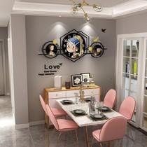 Modern simple cartoon light luxury living room wall clock clock home fashion cute creative personality clock Nordic hanging wall