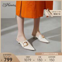 73Hours womens shoes passing spring 2022 spring paragraph white slippers casual bag head Mueller drag 100 lap single shoe woman