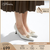 (and light series) 73Hours woman shoe memory space 2022 Spring paragraph elegant metal decorated buckle high heel shoe woman