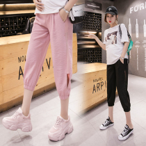 Pregnant woman pants small sub summer new thin section 7 Trousers Outside Wearing Casual Sports Pants Tobelly Pants Pregnant Women Summer Clothes