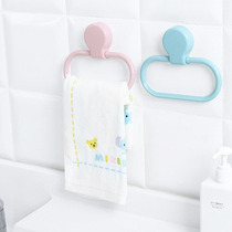Bathroom punch-free strong paste towel rack Plastic towel ring Bath towel rack Bathroom towel ring pylons