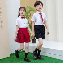 Primary school student Han version of school uniforms summer clothing class clothes kindergarten garden dress Inn College Wind suit Childrens choral performance Out of service