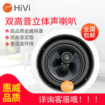 Hivi VR6-SC fixed resistance coaxial ceiling speaker Stereo ceiling audio broadcast speaker