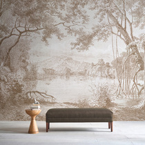 French scenery retro luxury wallpaper sofa backTV backTV wallpaper Nordic bedroom wallpaper custom murals