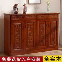 Door solid wood shoe cabinet simple modern door Hall Cabinet economical home oak porch Chinese balcony locker