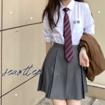 Sea otter-JK uniform basic eight-box pleated skirt jk solid color skirt skirt student High waist school for female spring and autumn