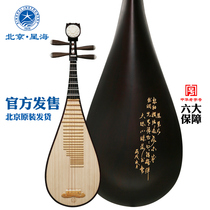 Xinghai pipa musical instrument African rosewood wood flower rich headdress lettering Rosewood pipa