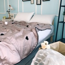 Fight group summer cool quilt Japanese girl heart pure Lenzing Tencel towel embroidery love summer quilt Air conditioning quilt washable soft