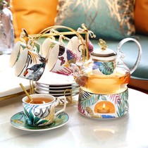 Light luxury Nordic Afternoon Tea Flower Fruit tea set set European ceramic tea cup household fruit glass flower teapot