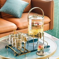 Fruit teapot with faucet home juice pot flower teapot cup set light luxury glass afternoon tea set large capacity
