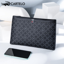 Cartile crocodile mens handbag Tide brand soft leather wrist change underarm bag new business versatile Hand bag