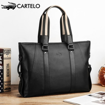 Cadile crocodile briefcase male leather large capacity business leisure Hand bag head layer cowhide shoulder shoulder bag