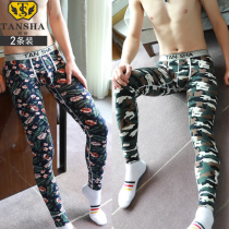Mens fall pants mens warm pants pure cotton slim fit winter season plus suede thickened with bottom line pants tight fit cotton pants trendy sweatpants