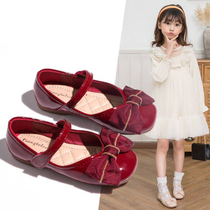 Girls single shoes 2021 spring new baby shoes baby red leather shoes children princess shoes soft soles summer