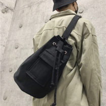 ins tide bag chest bag male brief inclined satchel bag single shoulder bag 2022 day department art canvas backpack leisure bucket bag