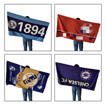 Football supplies Paris Messi Juve Manchester United Ronaldo Italian fans beach bath towel sweat-absorbing fiber towel