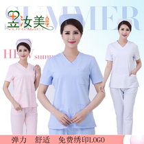 Nurse clothes Cotton suit Short sleeve Obstetrics and Gynecology pediatrics mother and baby confinement center nursing clothes Knitted elastic work clothes