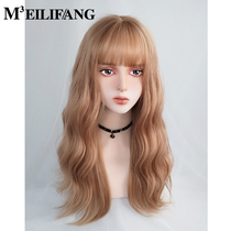  Beauty cube wig female long hair golden long curly hair big waves lisa the same style female group hair color lolita full headgear