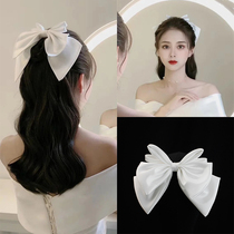 Simple Bride Bow Hair Accessories Short Satin Super Fairy Retro Jewelry Forest Online Red Travel Photograph Joker Small Head Yarn