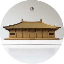 Fo Guang Temple East Hall Paper Artisan Artisanal Model China Ancient Building Bucket Arch Design Pendulum of Assembled Gifts