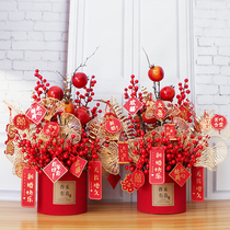 Living-room Merchants Decorative Tabletop Pendulum emulated flower Fat Caifu New residence The happy fortune Bucket wedding Gift of the house