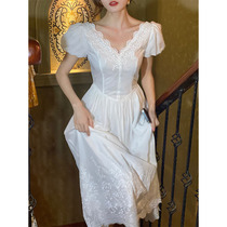 French first love princess style white temperament fairy dress thin summer womens clothing 2021 new salt skirt