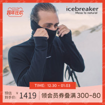 icebreaker 100% merino wool men 300 long sleeve turtleneck top ski thermal underwear