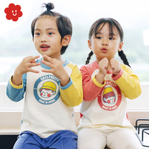  SOYO Sheyulangcang childrens contrast color matching long sleeve T-shirt men and women baby skin-friendly cute printed raglan sleeves