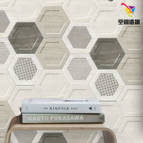 Nordic hexagonal brick toilet bathroom wall tile gray nest bee 3D three-dimensional kitchen balcony hexagonal tile floor tiles