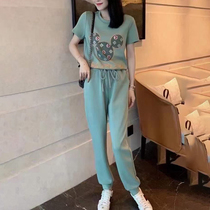 European station high-end socialite leisure sports suit women summer 2021 New temperament Tide brand two-piece small man
